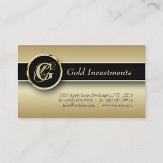 Gold Carte de visite Professional Modern Black