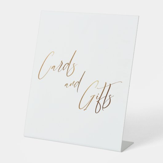 Gold Casual handschriftenkaarten en cadeautjes Ped Reclamebord Met Voetstuk (Voorkant)