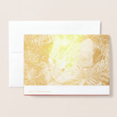 Gold Cat in Tree Fun Spint perfect kerstfeest Folie Kaarten (Met envelop)