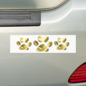 Gold Cat Paw-afdrukken Bumpersticker (Op auto)