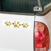 Gold Cat Paw-afdrukken Bumpersticker (Op Truck)