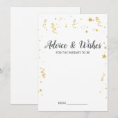 Gold Celebration Baby shower Advice Kaarten (Voorkant / Achterkant)