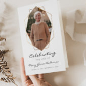 Gold Celebration of Life Funeral Folded Programme Flyer