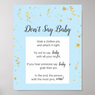 Gold Celebration on Blue Zeg geen Baby Game Poster
