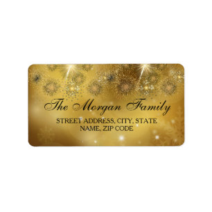 Gold Celebration Sparkle Christmas Adresetiketten Etiket