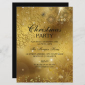 Gold Celebration Sparkle Kerstfeestdag Uitnodiging (Voorkant / Achterkant)