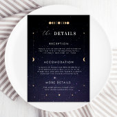 Gold Celestial Starry Moon Détails Carte Mariage