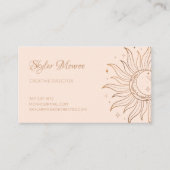 Gold Celestial Sun & Moon op Blush Visitekaartje (Voorkant)