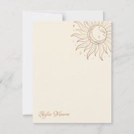Gold Celestial Sun & Moon op Ivoorkust Notitiekaartje