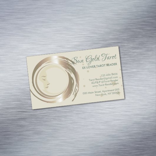 Gold Celestial Tarot Reader Magnetisch Visitekaartje (Voorbeeld)