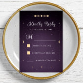 Gold Celestial Violet Galaxy Mariage cosmique RSVP