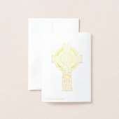 Gold Celtic Cross | Religie Folie Kaarten (Met envelop)
