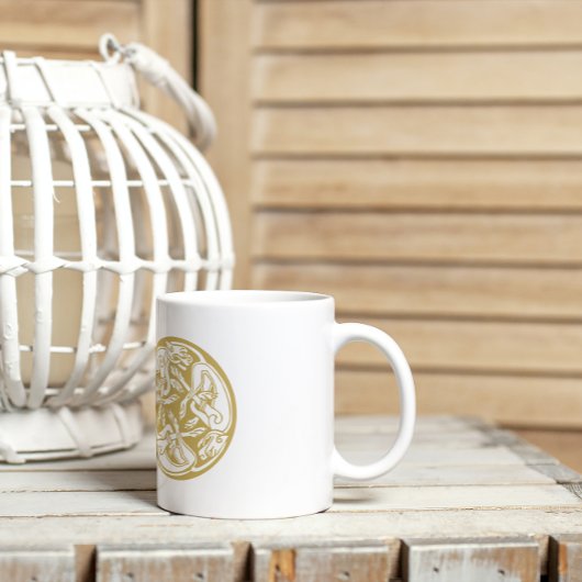 Gold Celtic Dog Trio Koffiemok