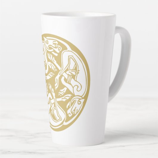 Gold Celtic Dog Trio Latte Mok (Rechterhoek)