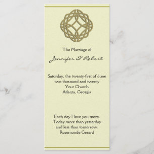 Gold Celtic Eternity Knot Wedding Program Programma