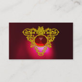 GOLD CELTIC HEART JEWEL Red Ruby Gemstone, Bourgog Visitekaartje (Achterkant)