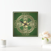 Gold Celtic Irish Square Clock Vierkante Klok (Huis)