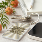 Gold Celtic Knot Original Art Design Sleutelhanger (Voorkant Rechts)