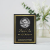 Gold Celtic Knot Photo Funeral Bedankkaart (Staand voorkant)