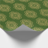 Gold Celtic Shamrock Pattern Cadeaupapier (Hoek)