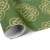Gold Celtic Shamrock Pattern Cadeaupapier (Rol Hoek)