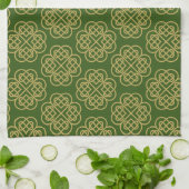 Gold Celtic Shamrock Pattern Theedoek (Gevouwen)