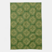 Gold Celtic Shamrock Pattern Theedoek (Verticaal)