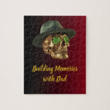 Gold Celtic Skull Green Clover Father's