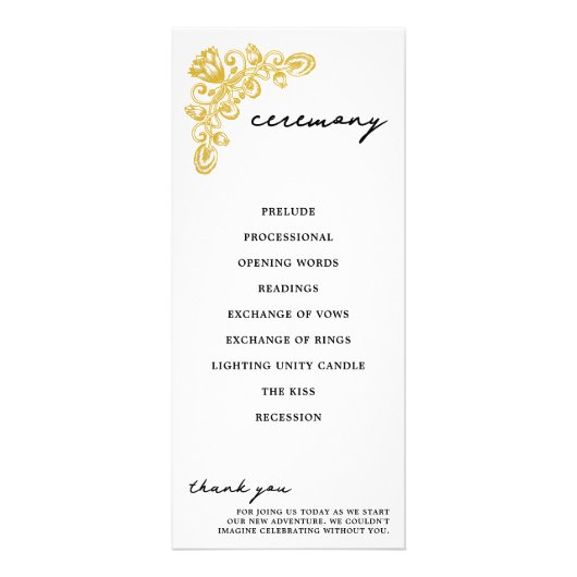 Gold Ceremony Programma (Achterkant)