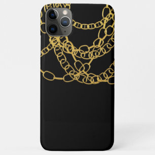 Gold Chains Black Hip Hop Chain iPhone 11 Pro Max Hoesje