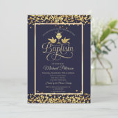 Gold Chalice Confetti Navy Blue Kaart (Staand voorkant)