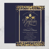 Gold Chalice Confetti Navy Blue Kaart (Voorkant / Achterkant)