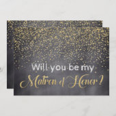 Gold & Chalkboard Bent u Mijn Matron? Kaart (Voorkant / Achterkant)