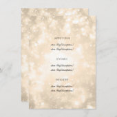Gold Champagne Bokeh Elégant Menu de mariage (Devant / Derrière)