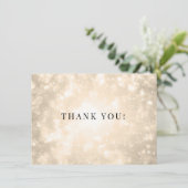 Gold Champagne Bokeh Mariage Merci Note (Debout devant)