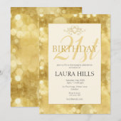Gold Champagne Bubbles 21ste verjaardag Uitnodigin Kaart (Voorkant / Achterkant)