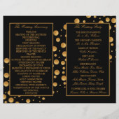 Gold Champagne Bubbles BlackGold Wedding Program (Achterkant)