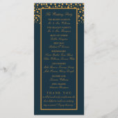 Gold Champagne Bubbles - Blue & Gold - Weddenschap Programma (Achterkant)