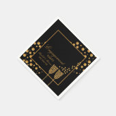 Gold Champagne Bubbles Engagement Party Servetten (Hoek)