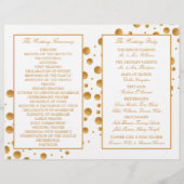 Gold Champagne Bubbles Mariage Bi-fold Programme (Dos)