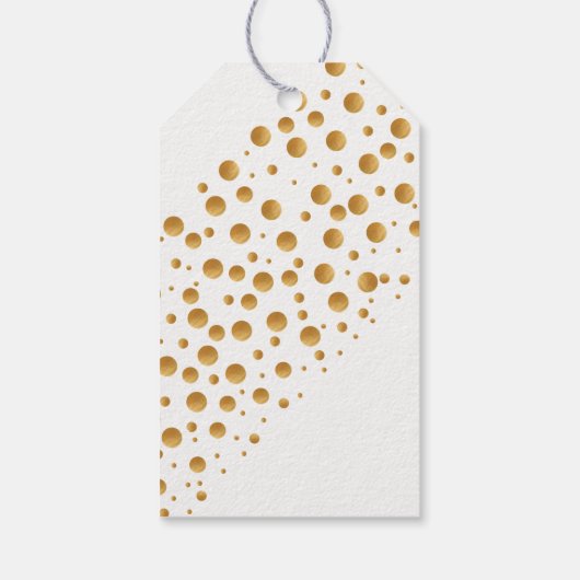 Gold Champagne Bubbles Wedding Cadeaulabel (Achterkant)