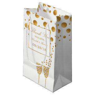 Gold Champagne Bubbles Wedding Klein Cadeauzakje