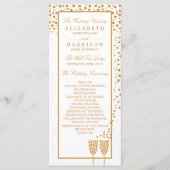 Gold Champagne Bubbles Wedding Programma (Voorkant)