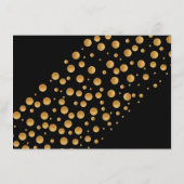 Gold Champagne Bubbles, zwart/goud, bruiloft Detai Informatiekaartje (Achterkant)