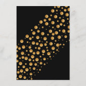 Gold Champagne Bubbles - zwart & goud - bruiloft Menu (Achterkant)