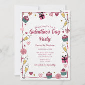Gold Champagne Galentine's Invitation (Devant)