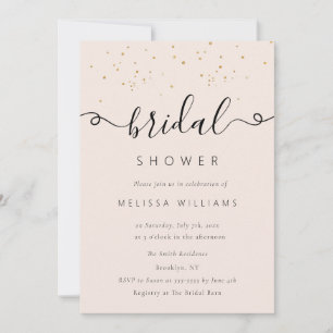 Gold Champagne Glitter Bridal Shower Kaart