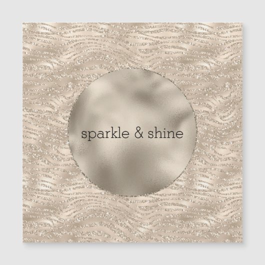 Gold Champagne Glitter Zebra Print glam (Voorkant)