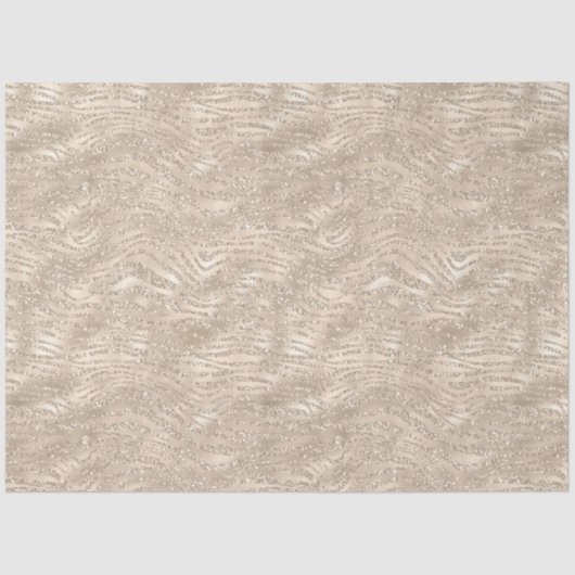 Gold Champagne Glitter Zebra Print glam Tissuepapier (Voorkant)