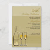 Gold Champagne Milestone Anniversaire Invitation d (Devant)